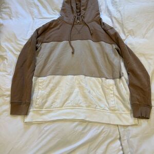 Two-Tone Brown and White Hoodie